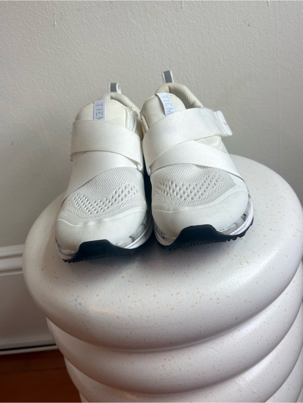 TIEM Women's White Sneakers with Marble-Detail Midsole cycling with spd cleat - Picture 4 of 5